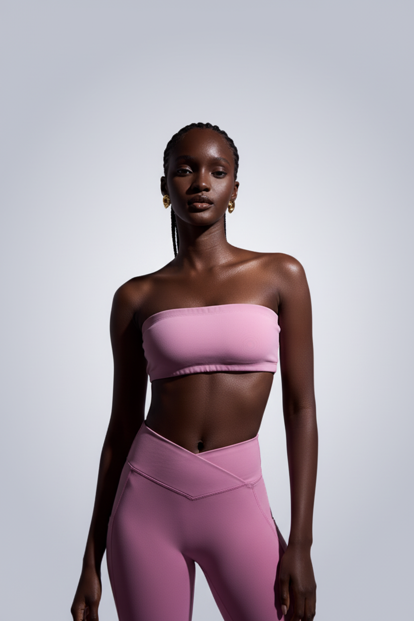 Fashion model in pink activewear - alternative pose